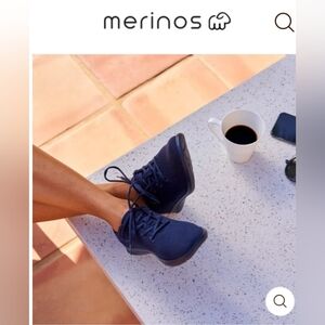 Merinos Navy Blue Lace-Up Shoes Sneakers Sustainable Wear Size 8